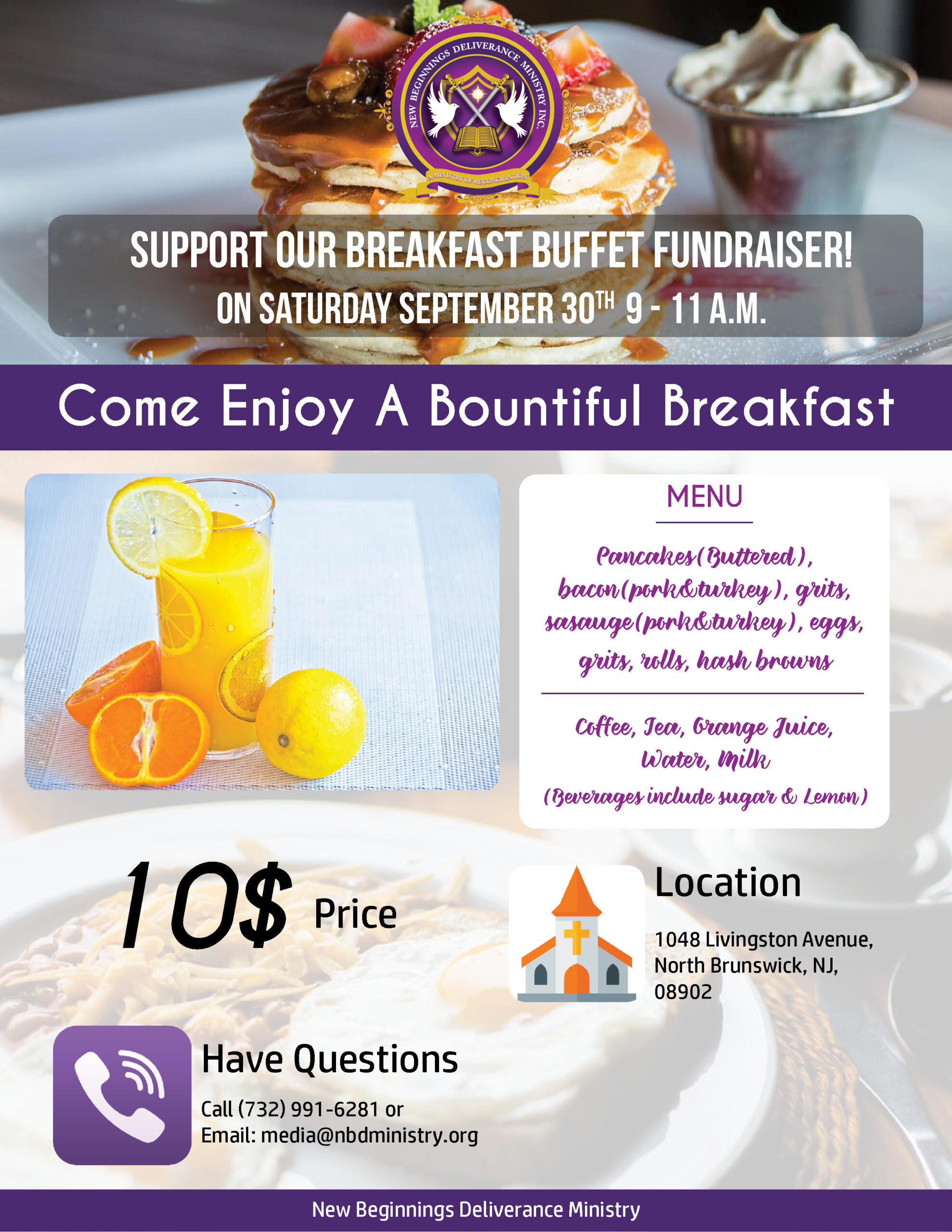 Breakfast Buffet Fundraiser 9/30/2017