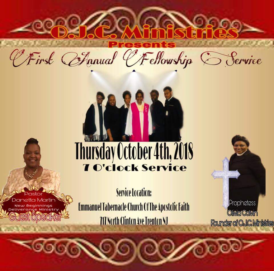 O.J.C. Ministries First Annual Fellowship Service